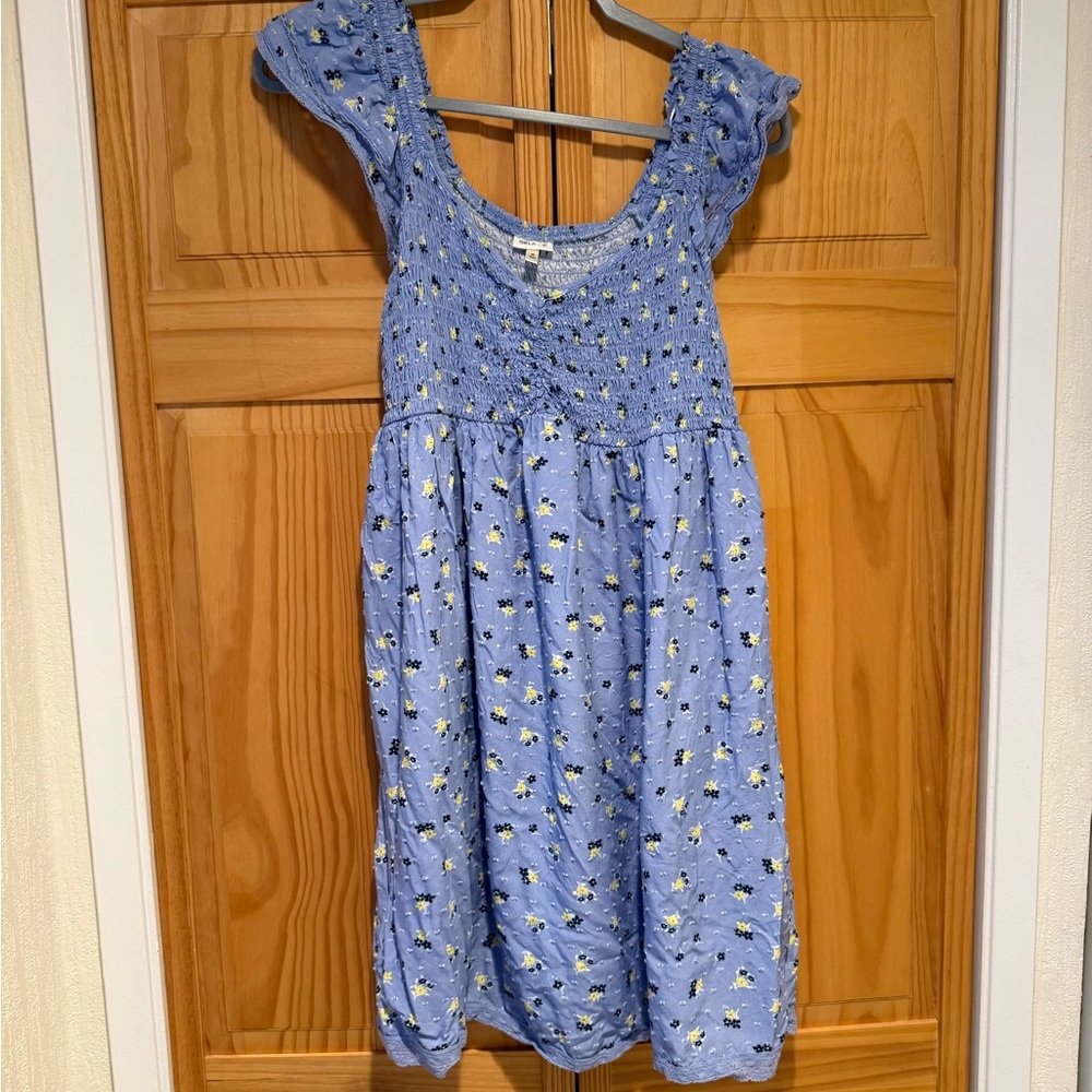 Charming Blue Floral Mini Dress